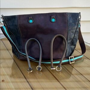 Elegant Black and Brown Women's Shoulder Bag